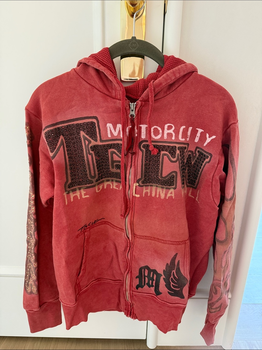 The Great China Wall zip up with crystals